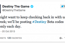 Tuit de Bungie sobre la beta de Destiny.