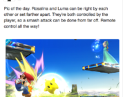Rosalina y Luma luchando en Super Smash Bros.