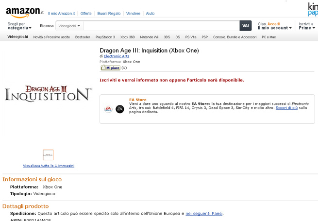 Dragon Age III Xbox One