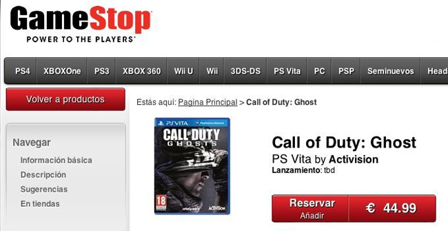 CoD Ghosts PS Vita