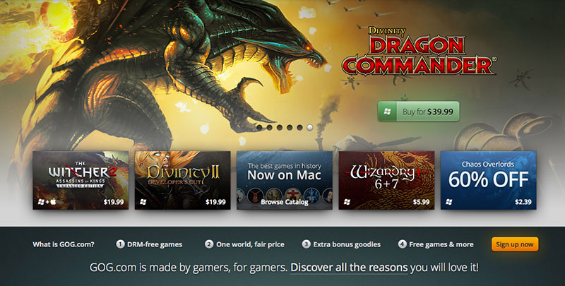 GoG, la web de los juegos abandonware y mucho más.