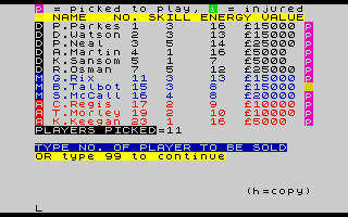Football Manager del año 1982 para ZX Spectrum.